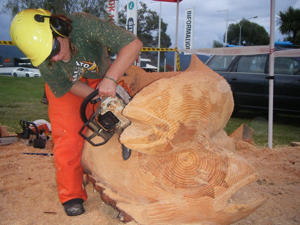 Turangi Colours Fest - Chainsaw Art in 2011